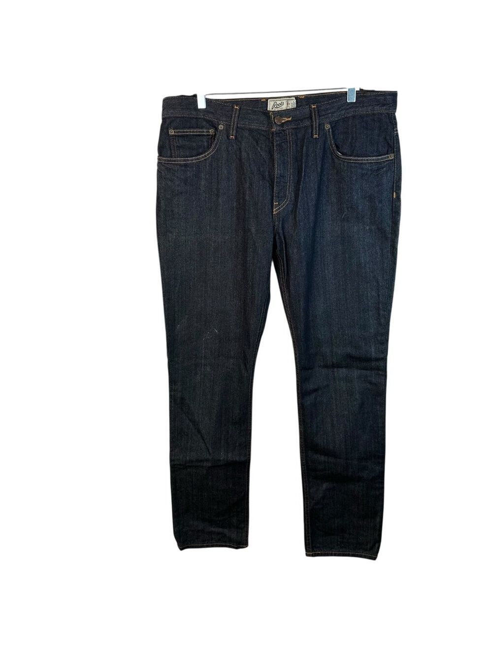 Roots Jeans Dark Wash Denim Straight Leg Classic Fit Five Pocket Size 38x33